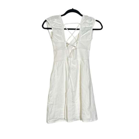 RVCA Lace Back Ruffled Mini Dress Sleeveless White Size XS Spring Summer - Picture 2 of 9